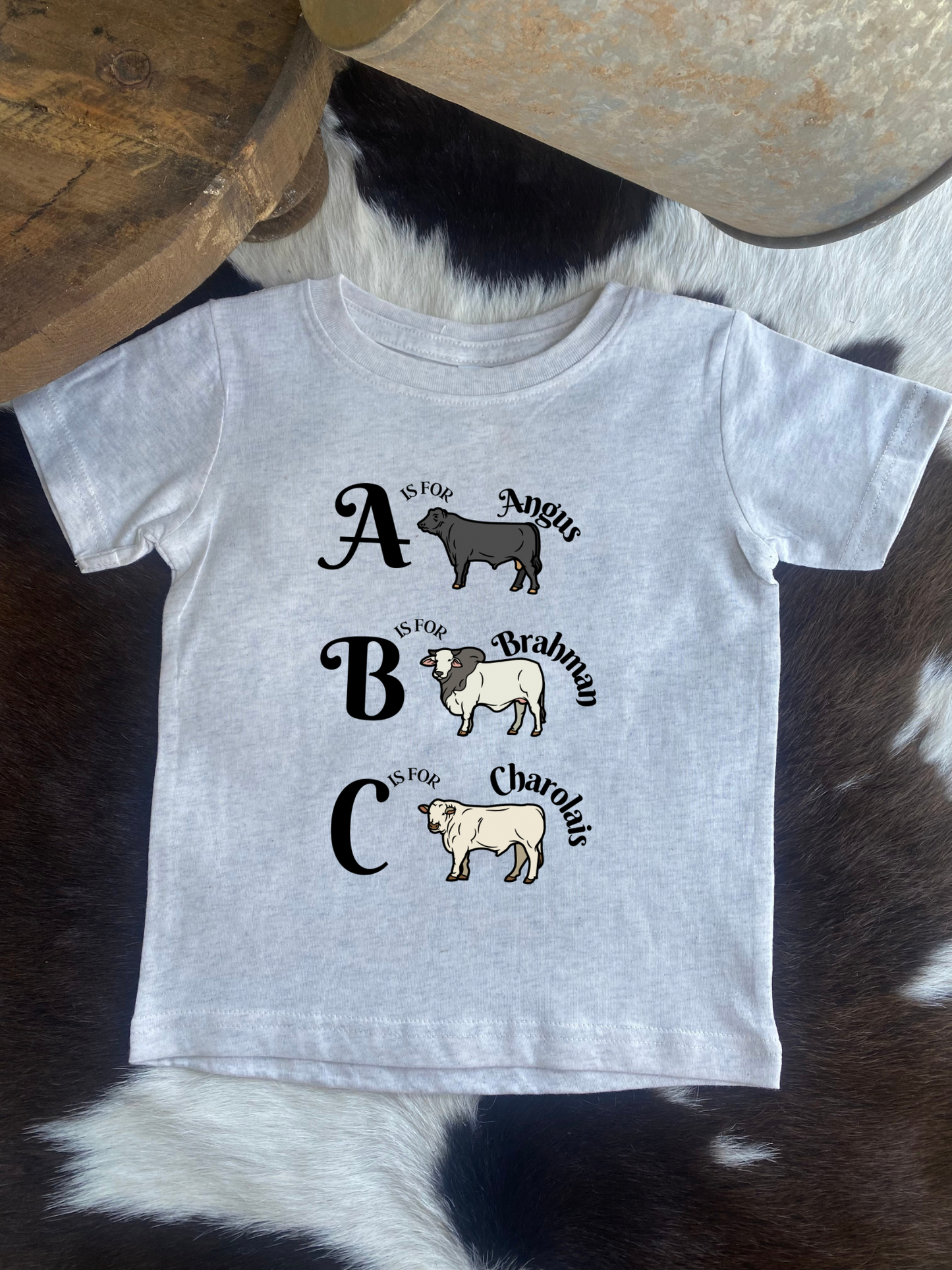 ABC Cows Short Sleeve T-Shirt 10-12 BUS DAYS TAT