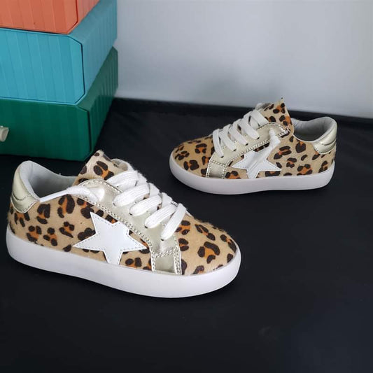 Boujie Tennis Shoes Leopard Star **PRE-ORDER TAT 2-3 WEEK**